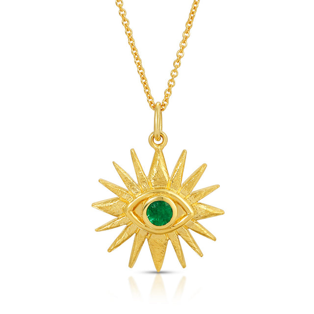 18k Zambian Evil Eye Pendant