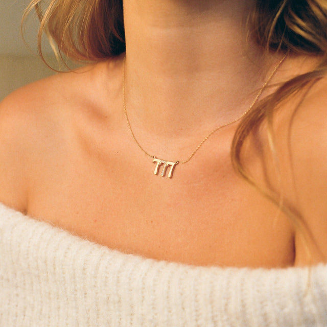 777 Gold-Plated Sterling Silver Necklace / LUCK