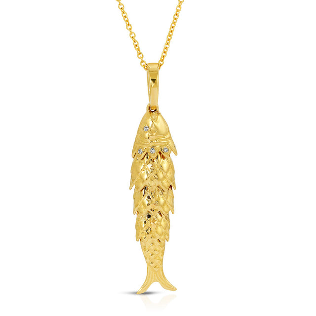 Fish Pendant with Diamonds