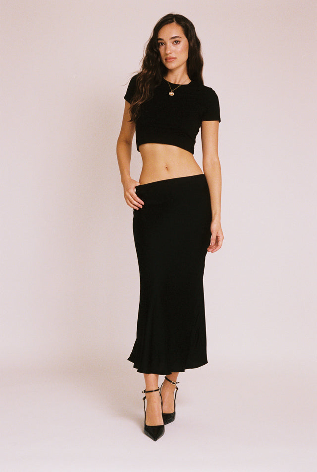 Long Satin Skirt