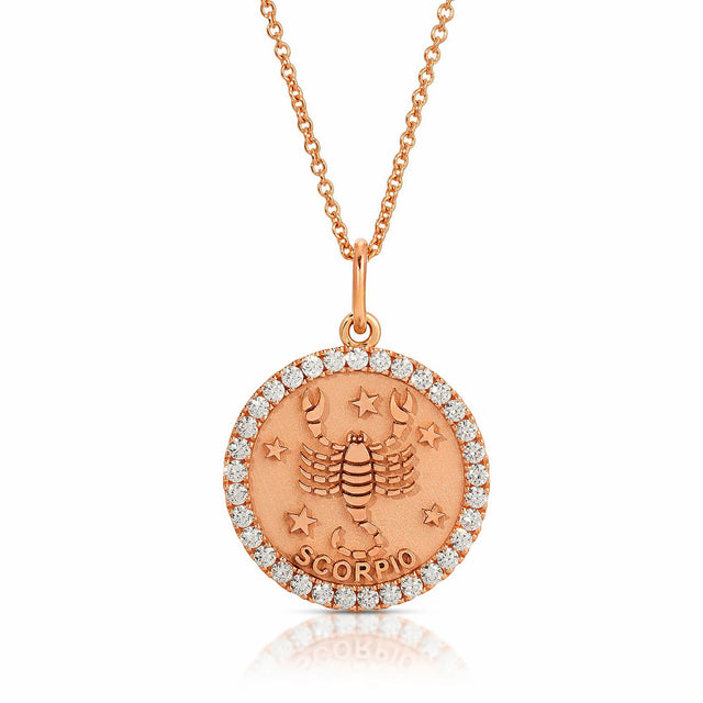 Mystical Allure: Small Scorpio Zodiac Pendant with Diamonds