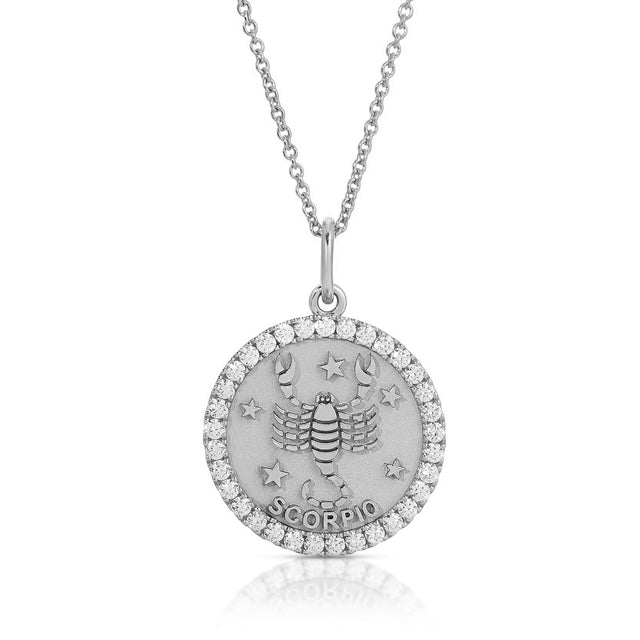 Mystical Allure: Small Scorpio Zodiac Pendant with Diamonds
