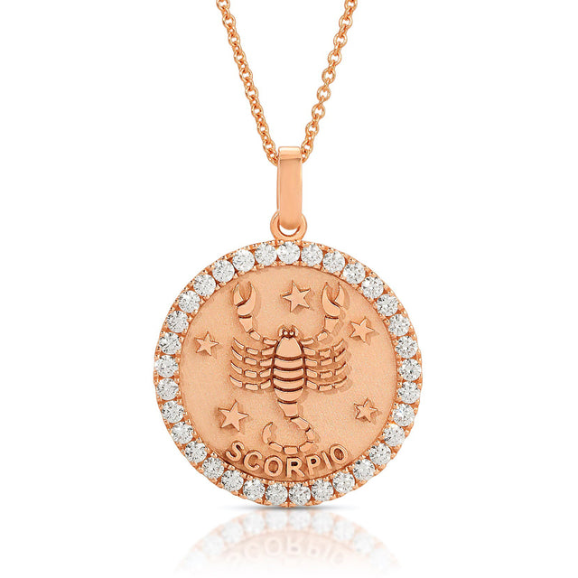 Mystical Allure: Large Scorpio Zodiac Pendant with Diamonds