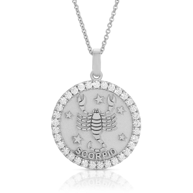 Mystical Allure: Large Scorpio Zodiac Pendant with Diamonds