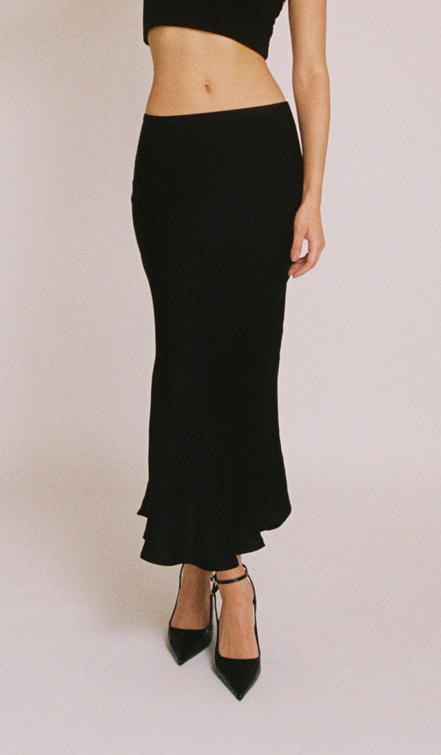 Long Satin Skirt