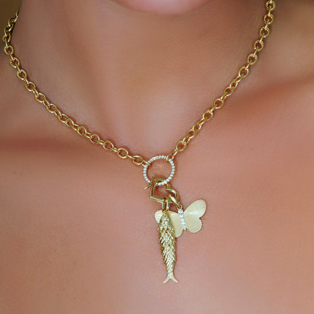 Fish Pendant with Diamonds