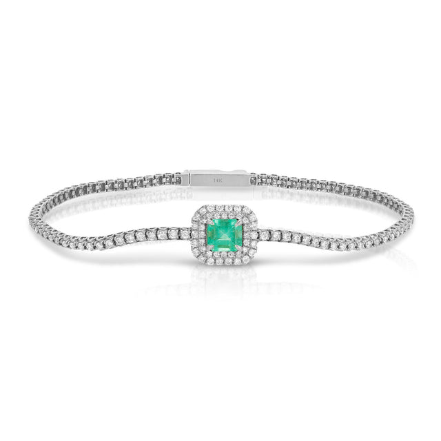 Classic Emerald Bracelet with Diamonds