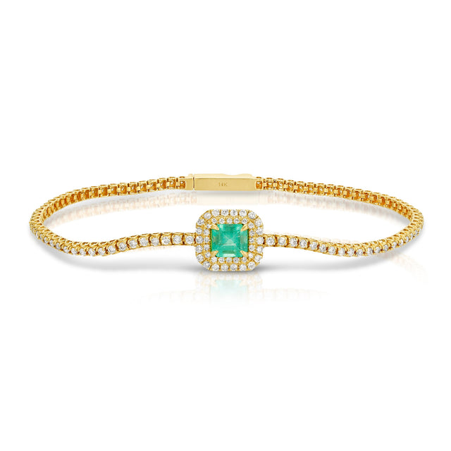 Classic Emerald Bracelet with Diamonds