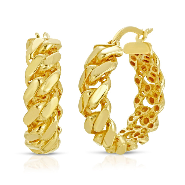 Medium Cuban Chain Link Hoops