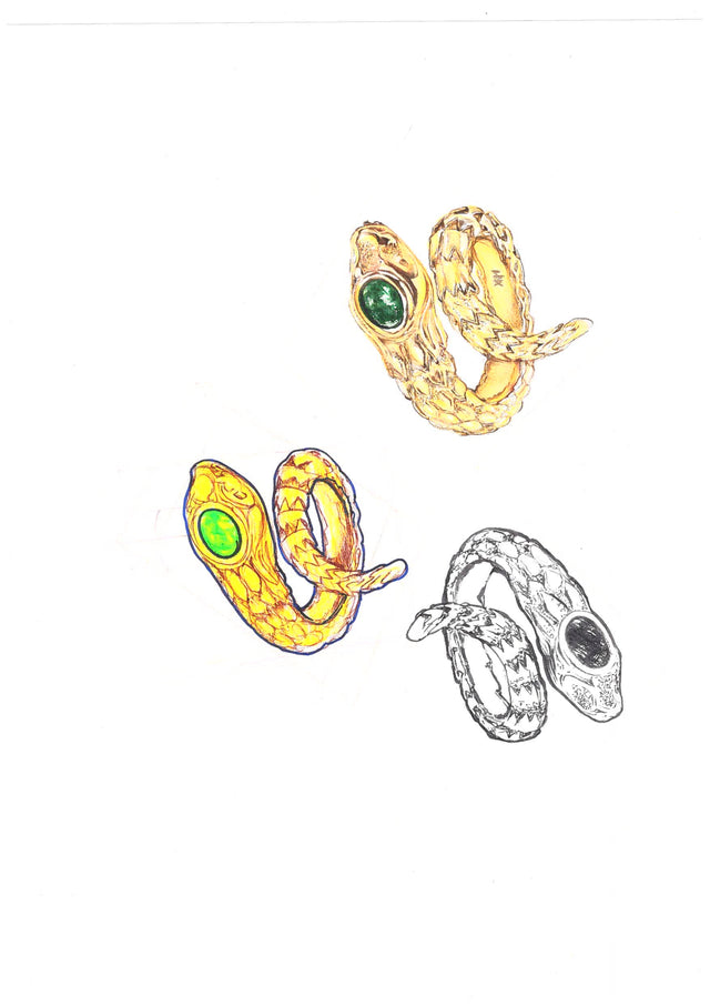 Emerald Snake Wrap Ring