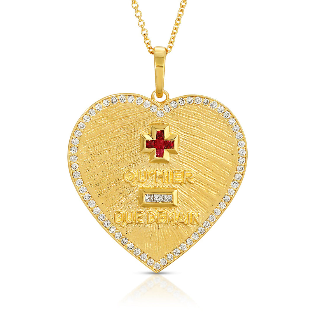 Ruby Qu'Hier/Que Demain Pendant with Diamonds – The Sacred+Divine