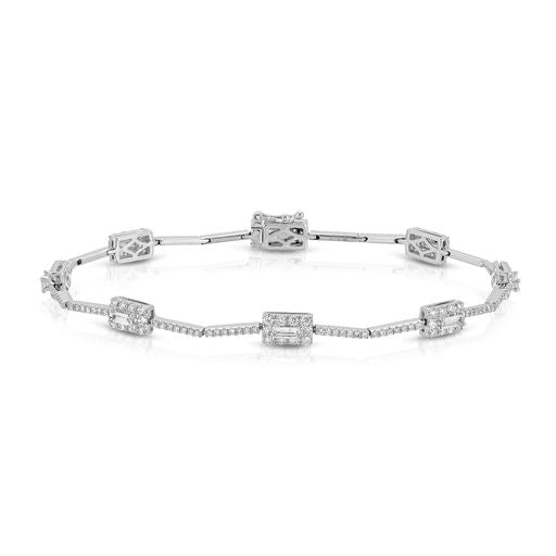 18k White Baguette Diamond Eternity Bracelet