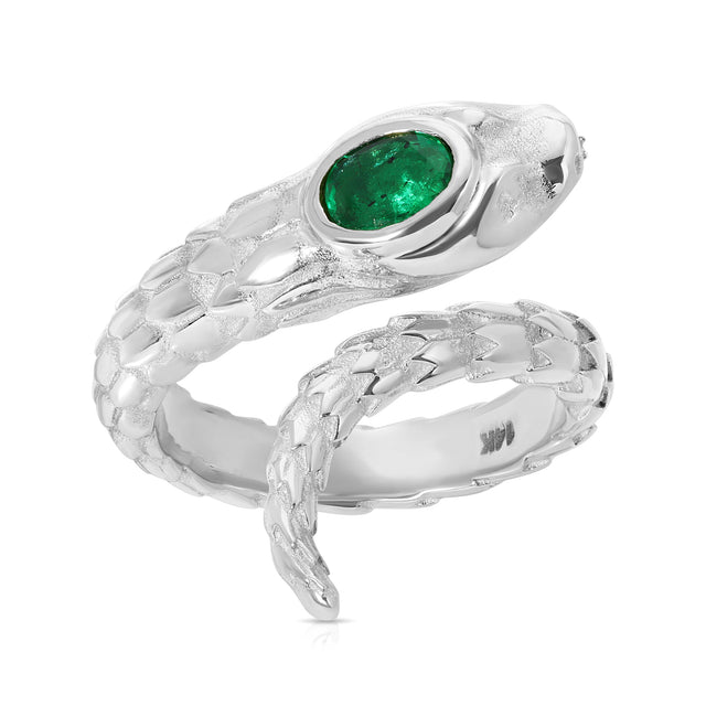 Emerald Snake Wrap Ring
