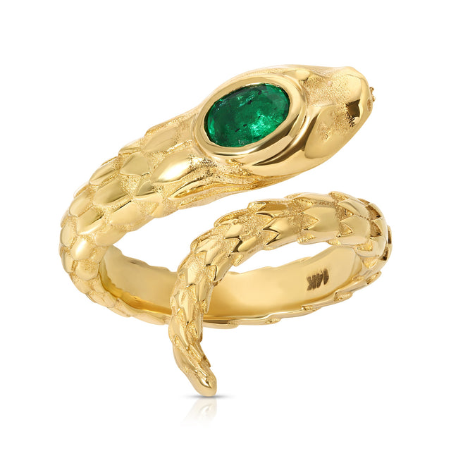 Emerald Snake Wrap Ring