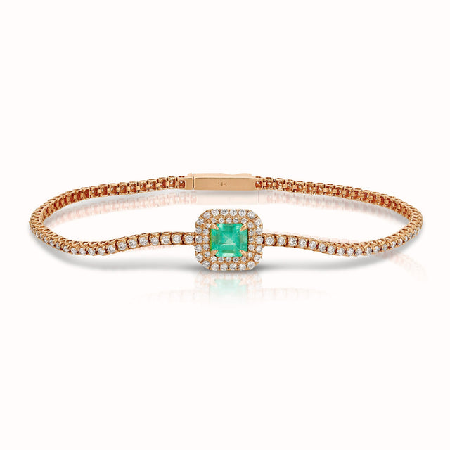 Classic Emerald Bracelet with Diamonds